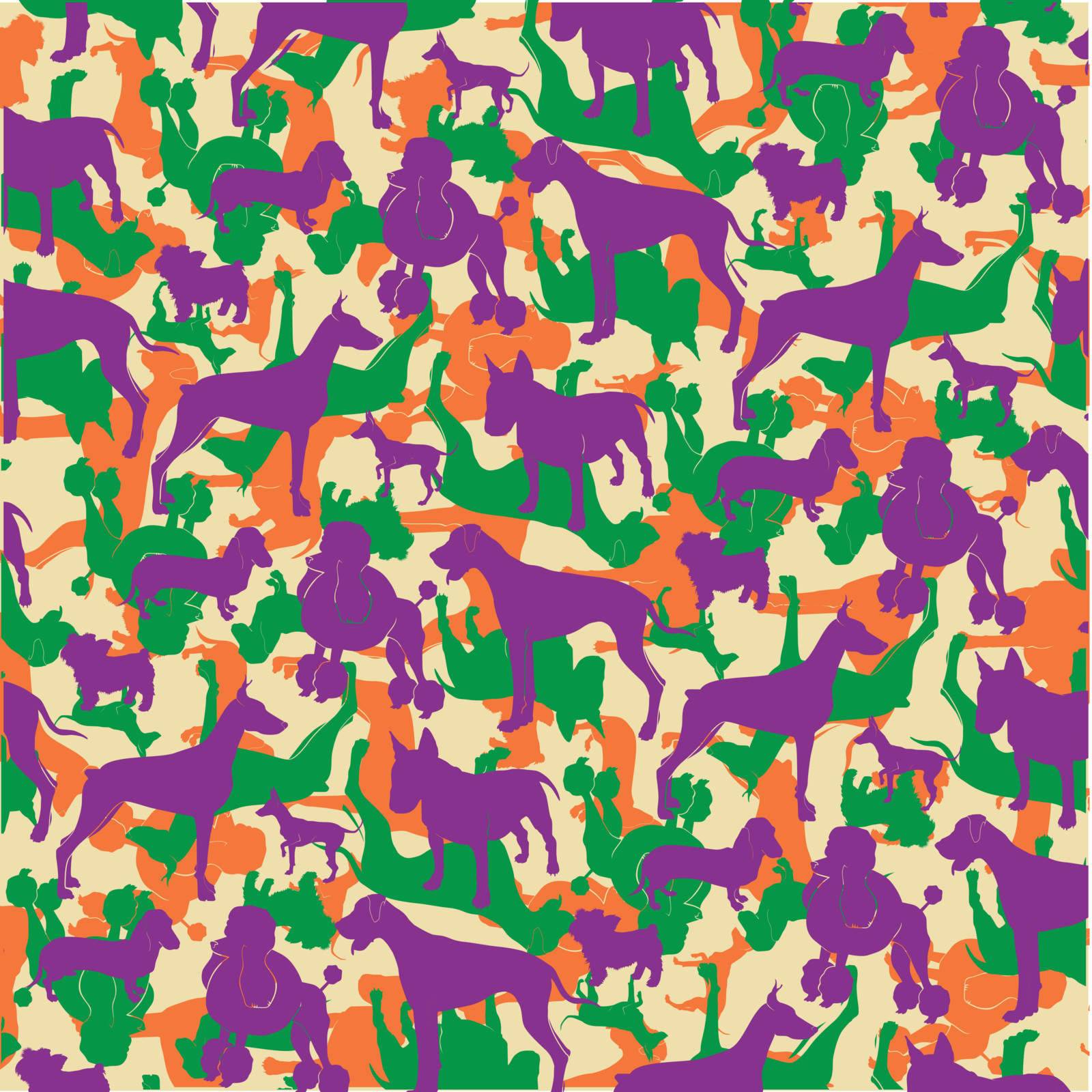 camouflage background with dogs