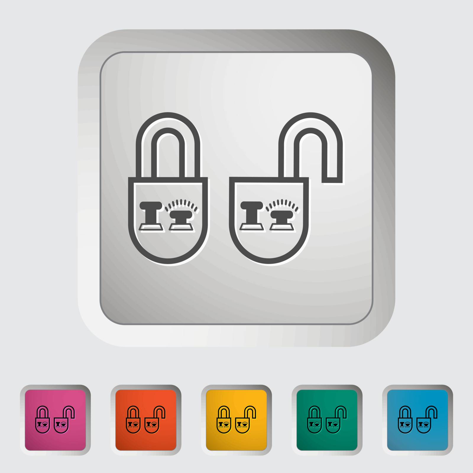 Locking doors. Single icon. Vector illustration.
