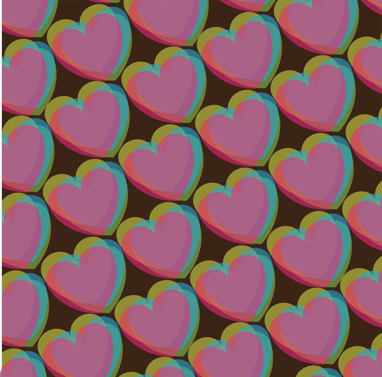 retro background with hearts