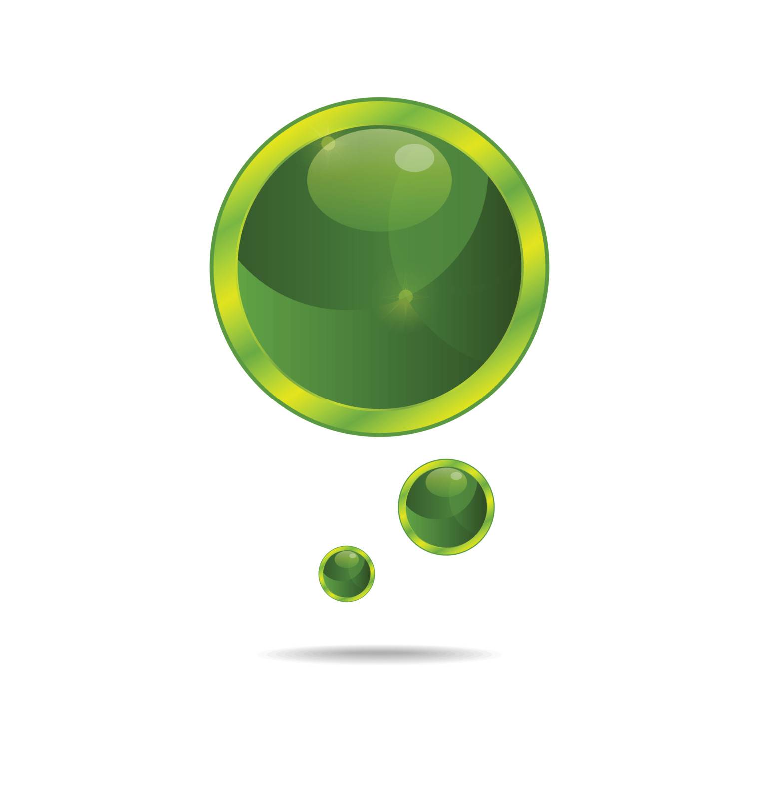 Illustration abstract eco green bubbles - vector