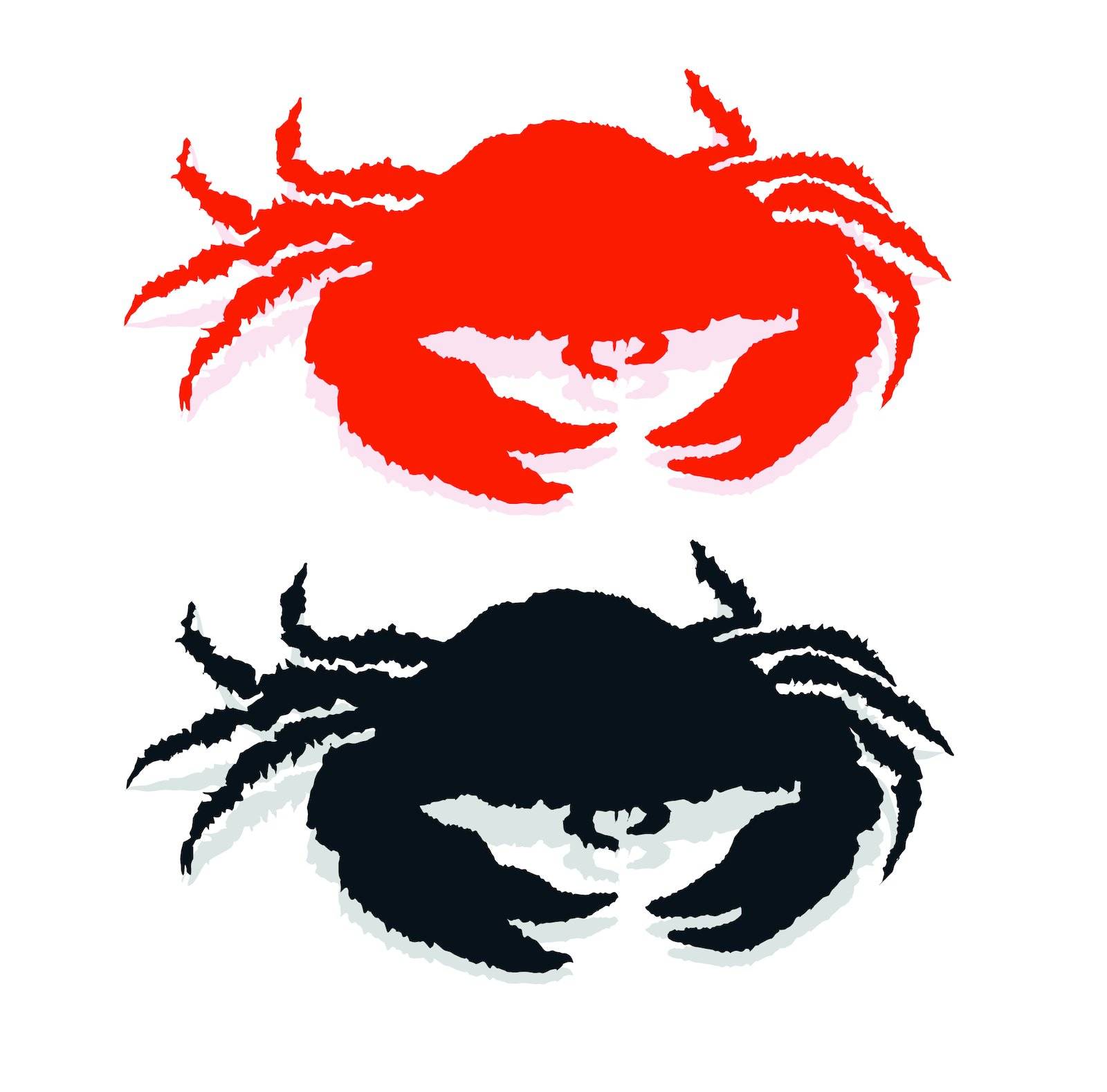 Crab silhouette isolated. Vector eps8