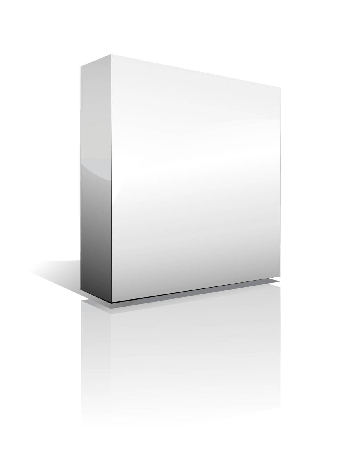 3D Box with reflection, Shadow and space for text or image