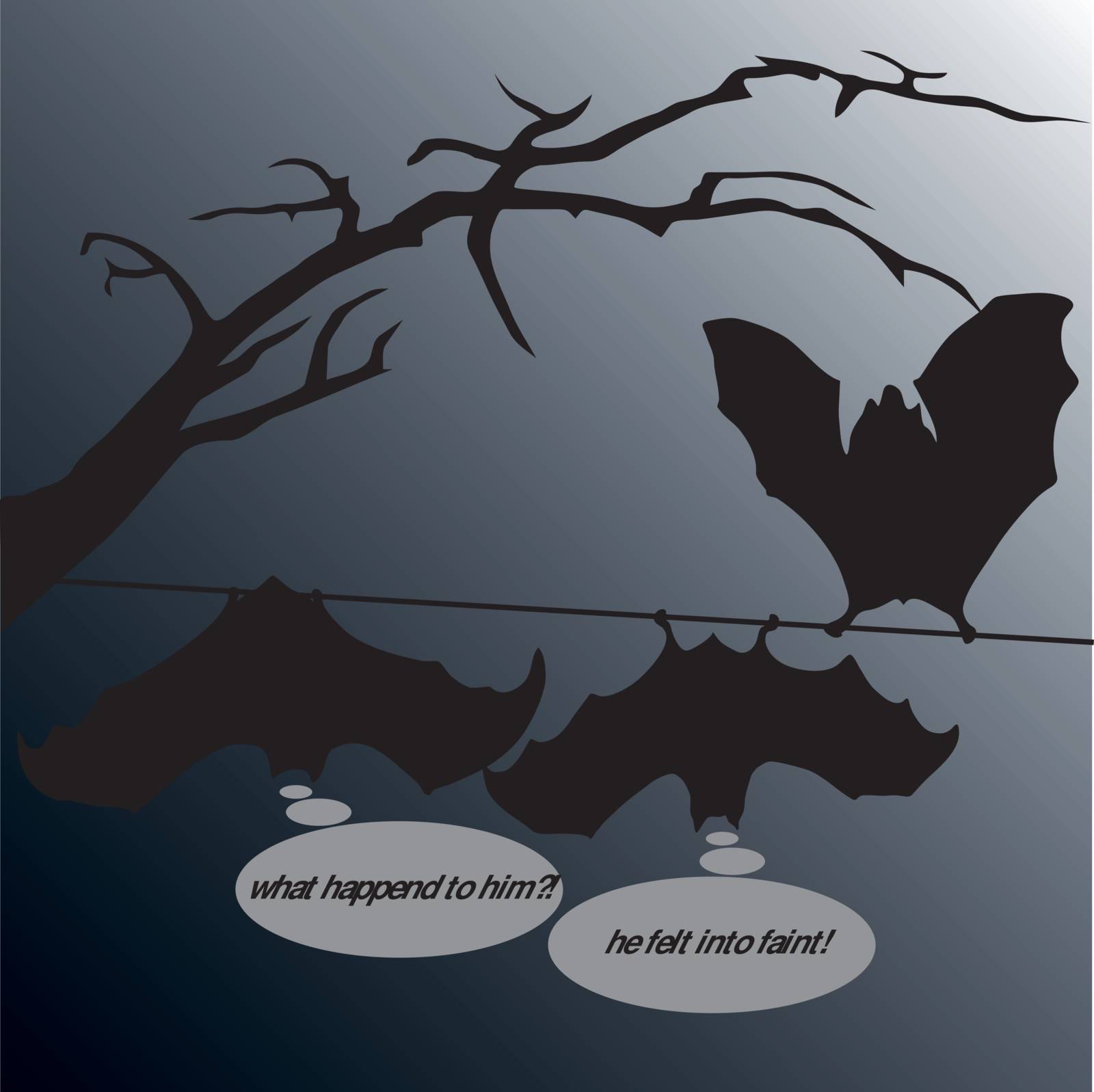 gag illustration of comic bats
