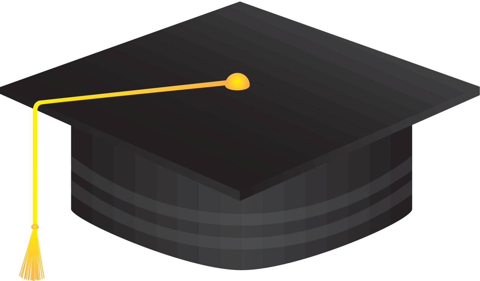 black graduate hat isolated over white background. vector 