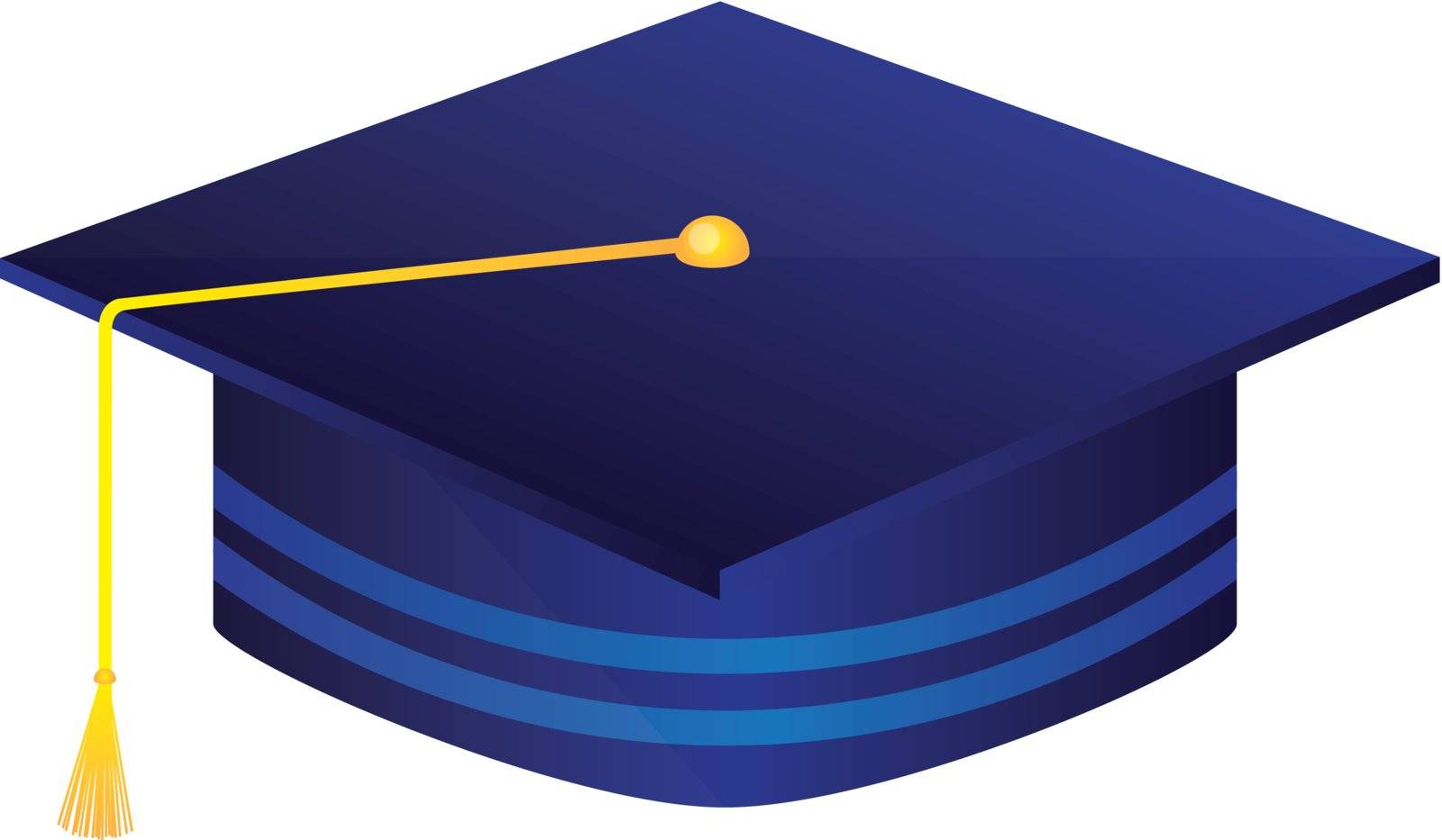 blue graduate hat isolated over white background. vector illustration