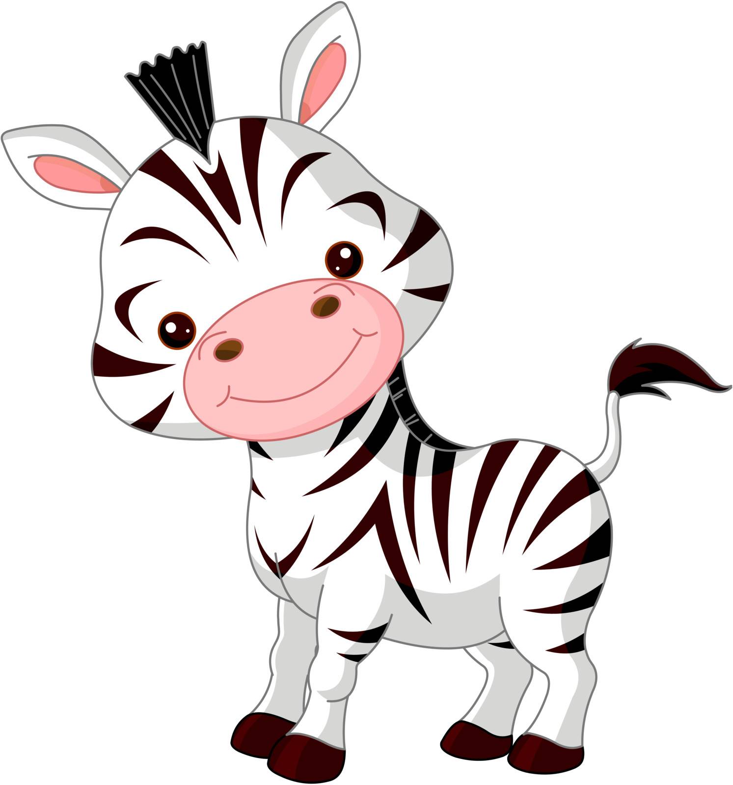 Fun zoo. Illustration of cute Zebra