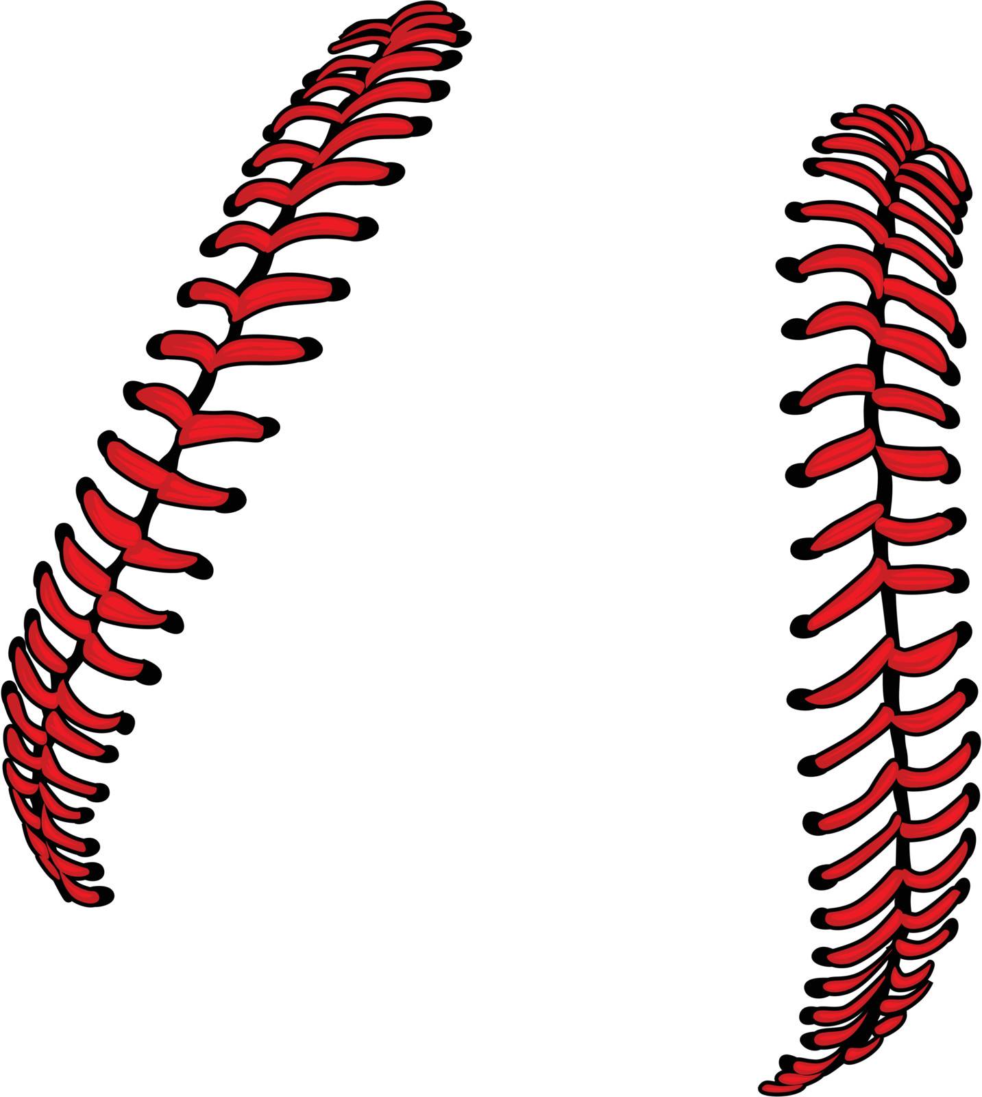 Vector Illustration of Softball Laces or Baseball Laces