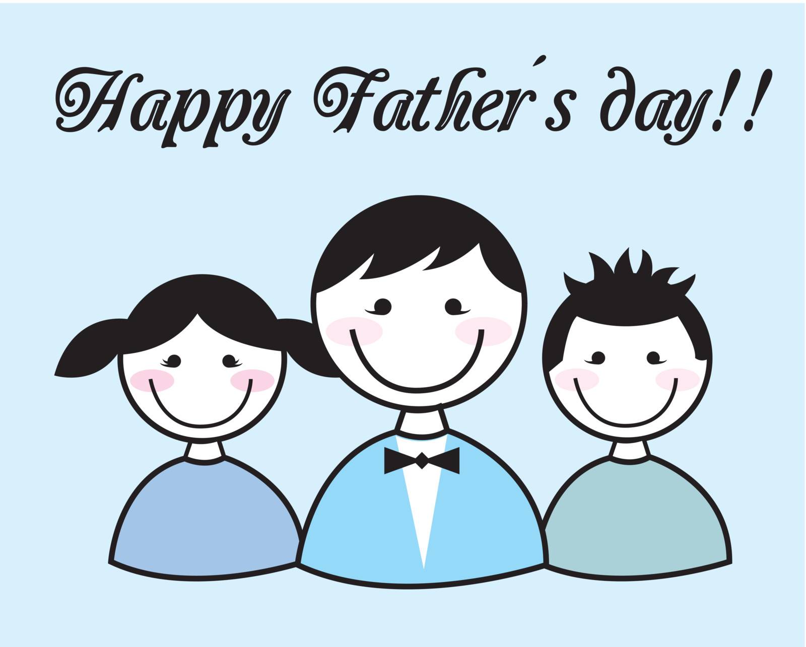 happy  fathers day with cute people. vector illustration