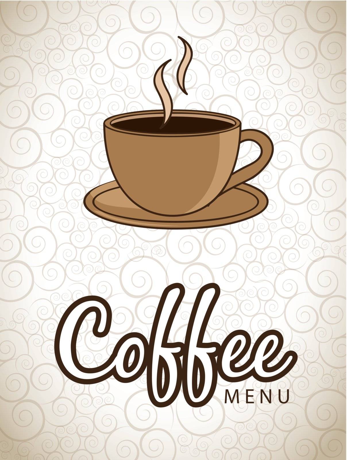 Hot cup of coffee over vintage background vector illustration