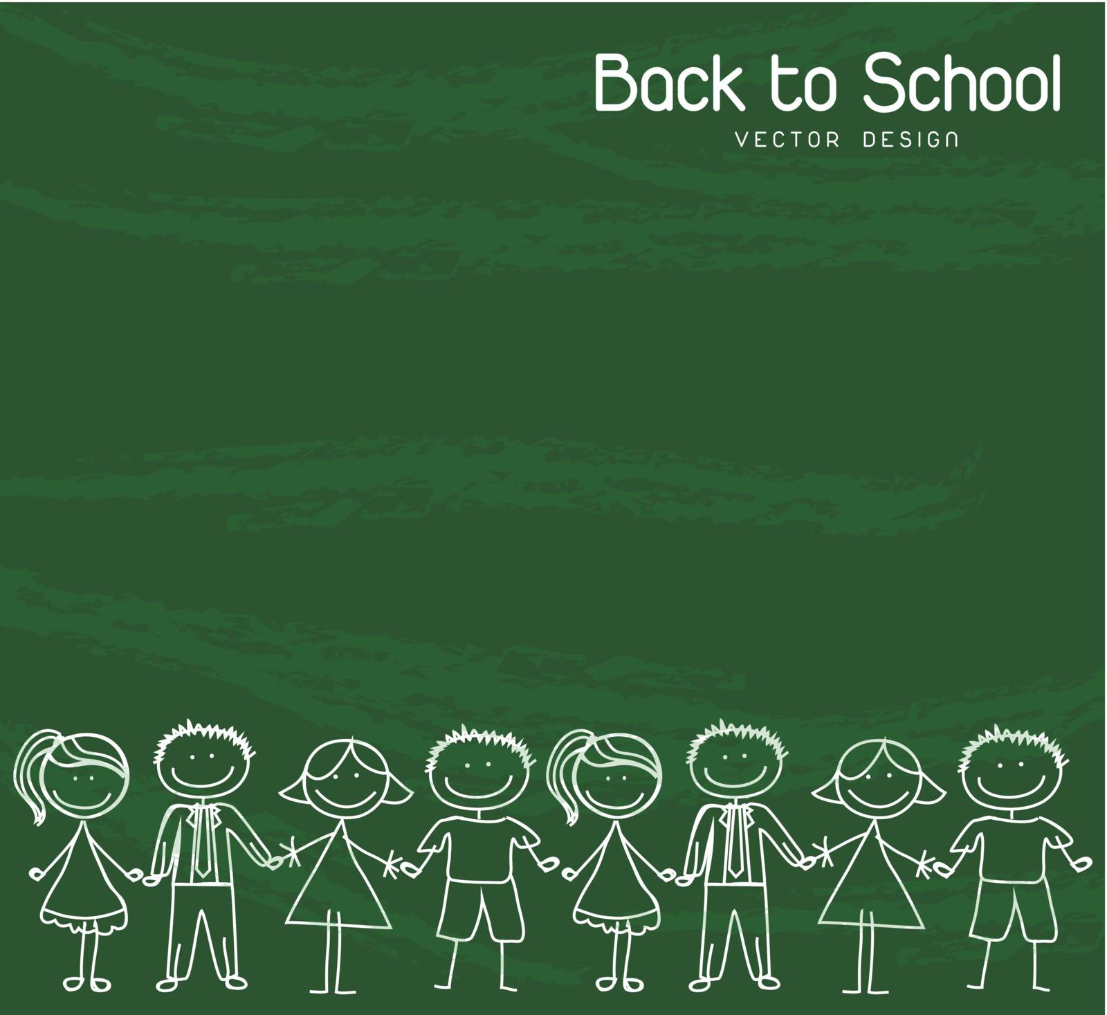 children holding hands over green background Back to school