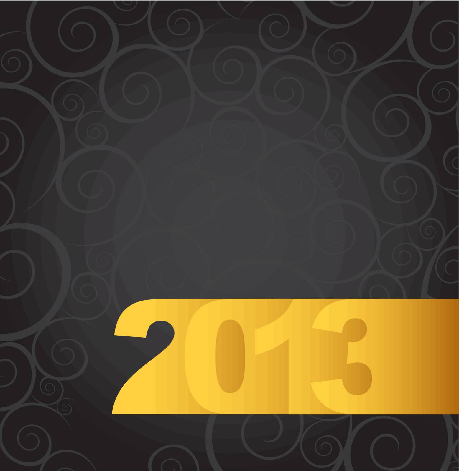 New year gold over black background vector illustration