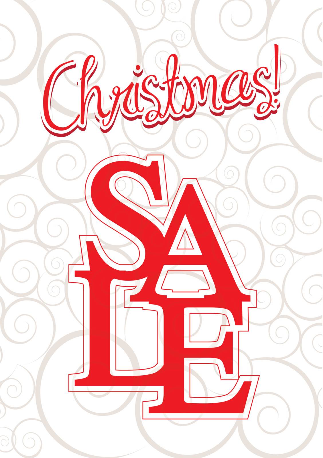 Christmas sale over white background vector illustration