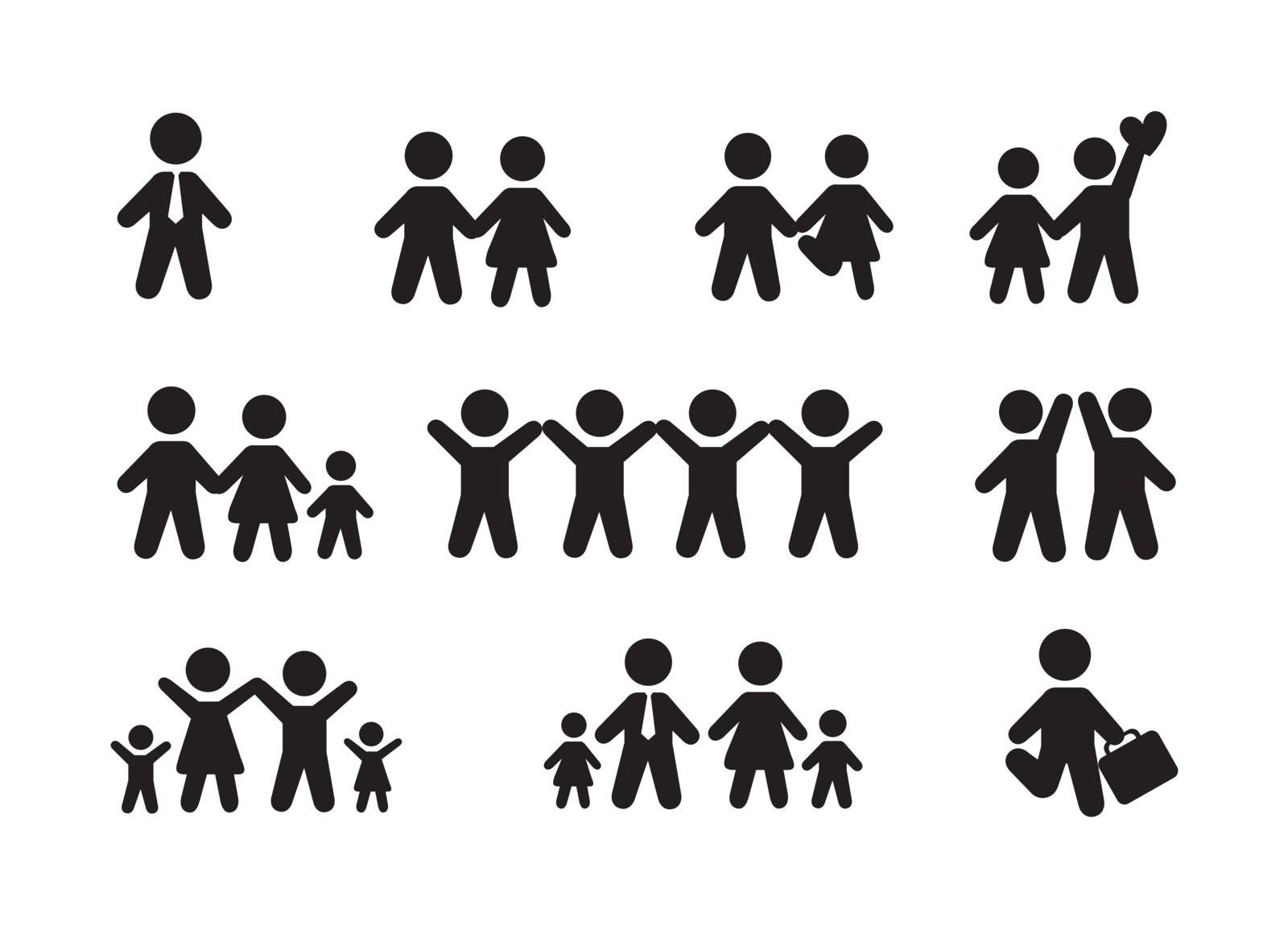 Silhouette people icons over white background vector illustration