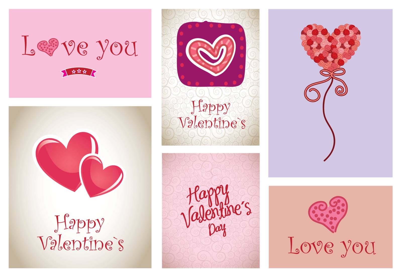 love icons and cards vector illustration valentines day