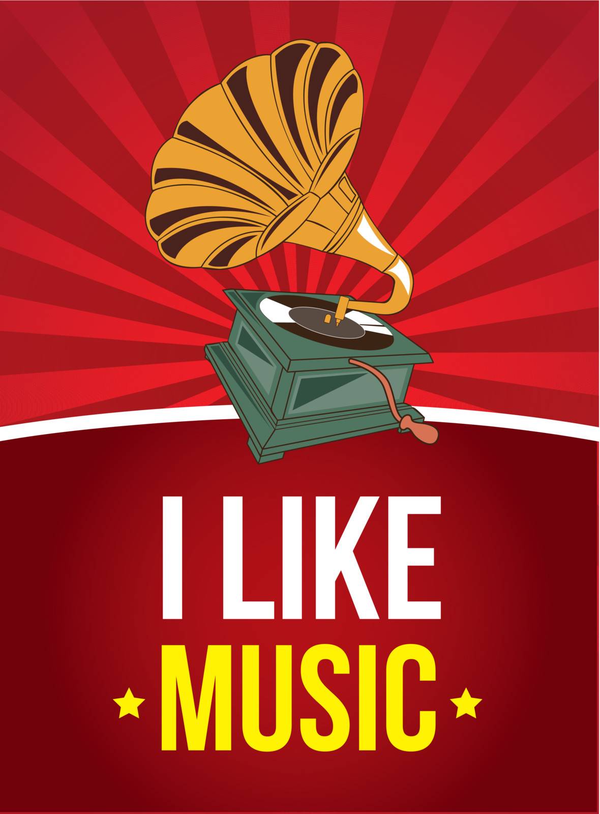 I like music background with a gramophone vector illustration