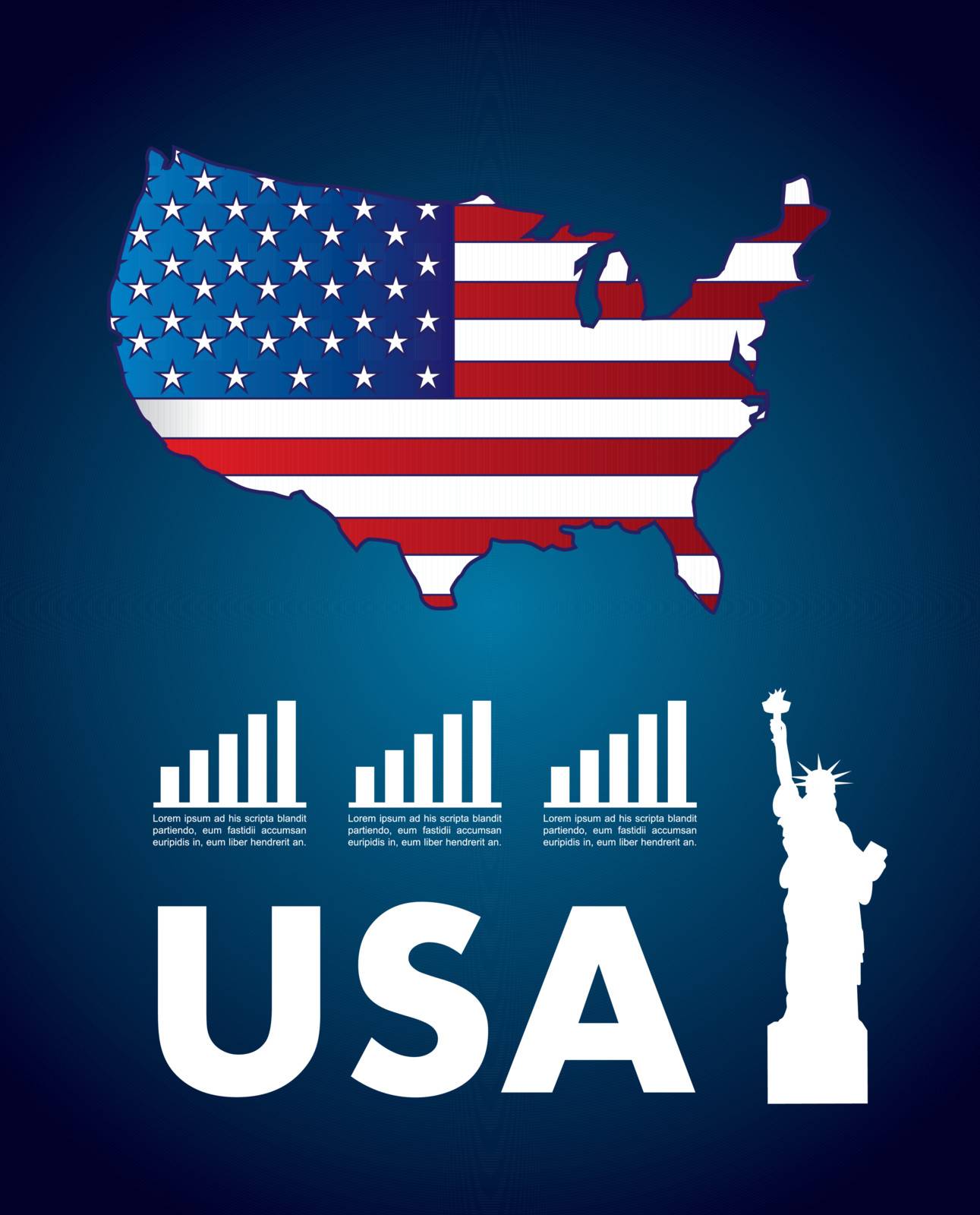 USA icons over blue background vector illustration