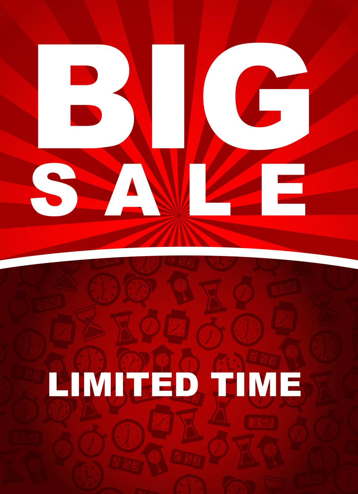 Big sale over red background vector illustration