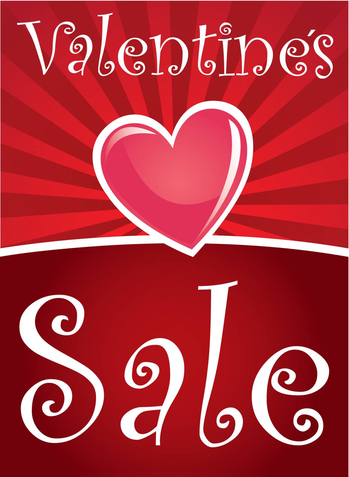 valentines sale with a heart over red background