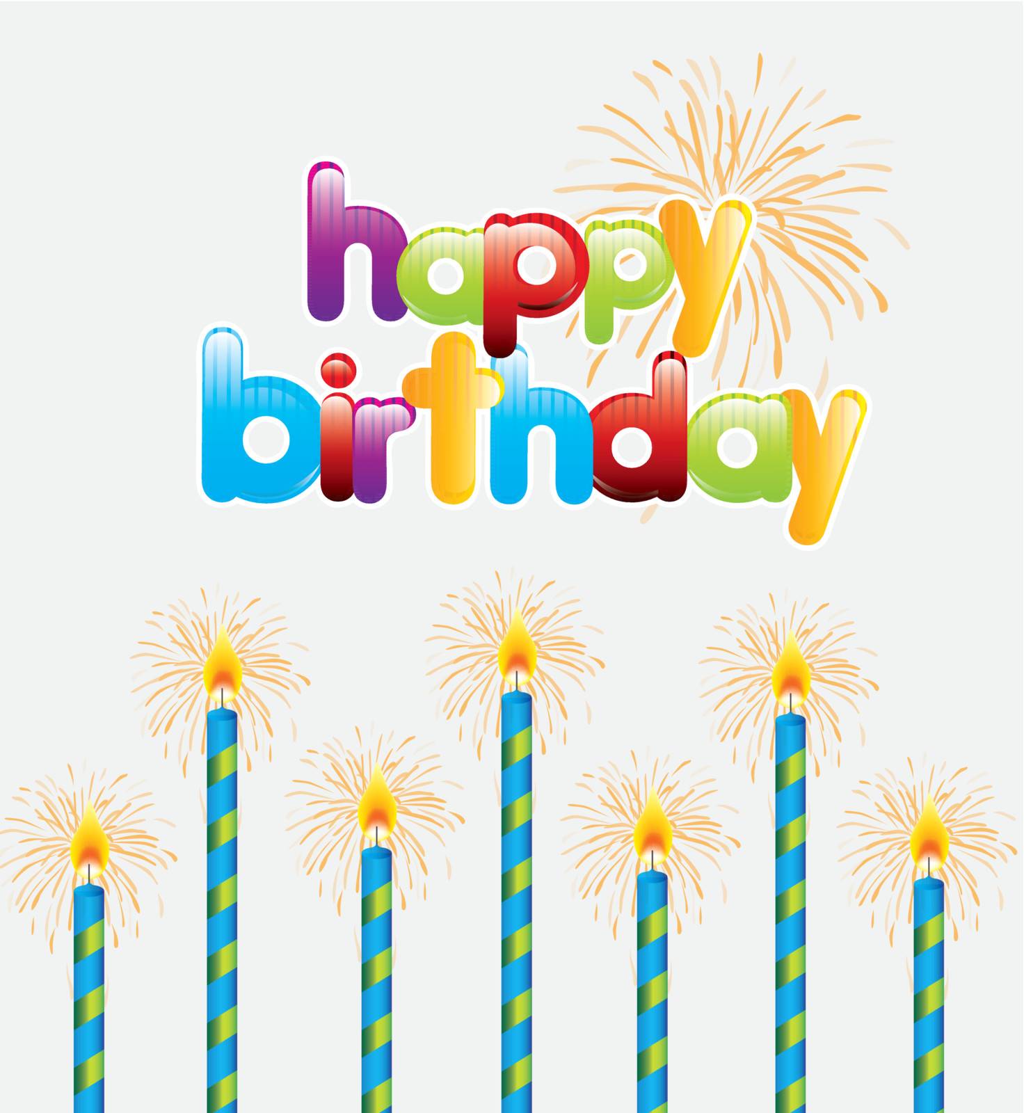 Happy Birthday card over white background vector illustration 