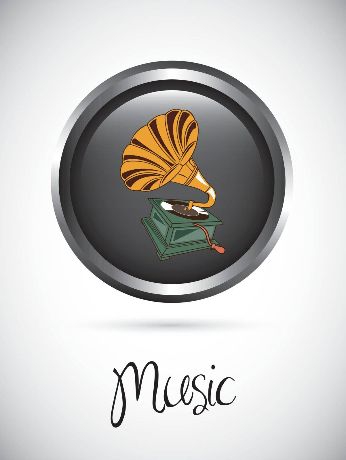 Music button over white background vector illustration