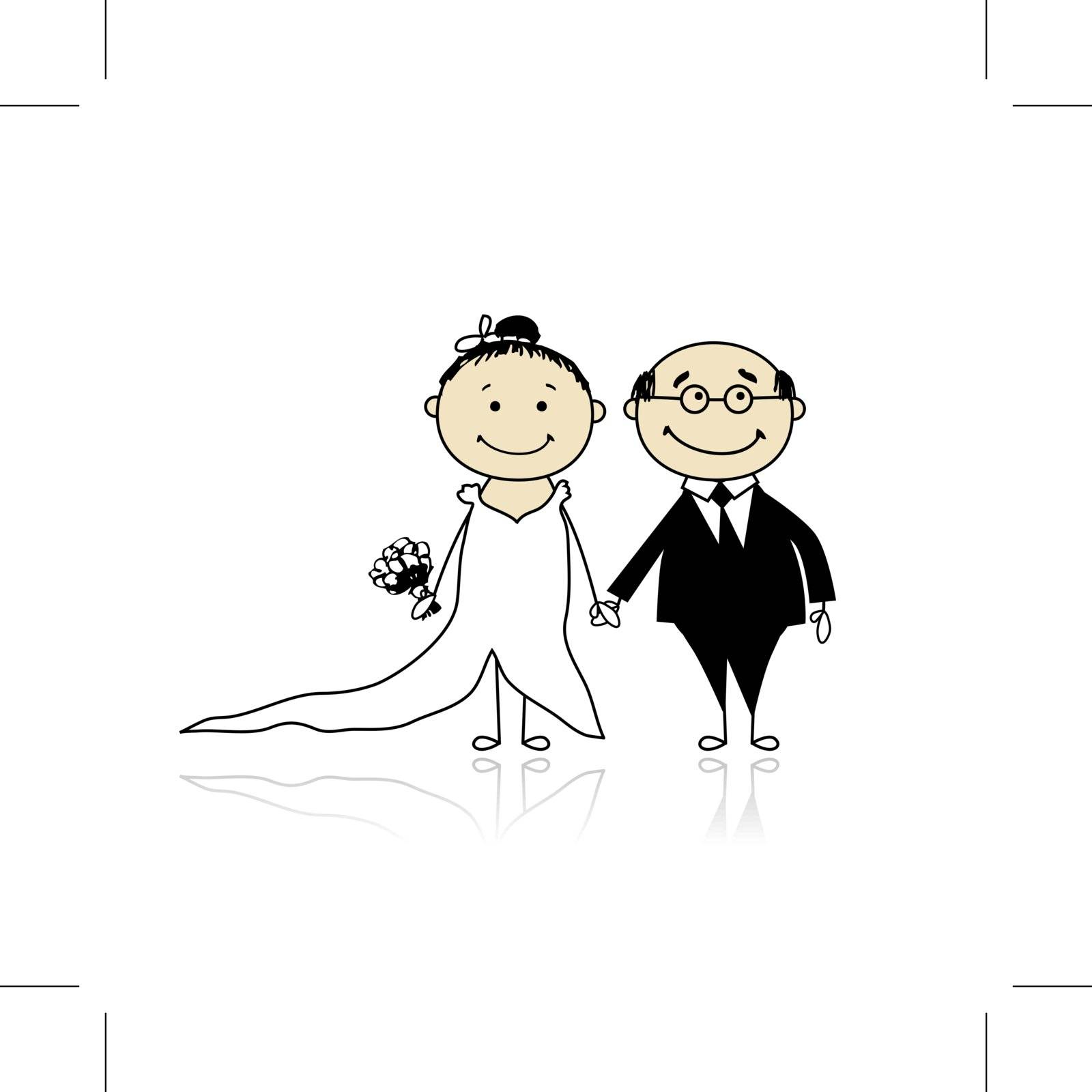 Wedding ceremony - bride and groom together for your design  by Kudryashka