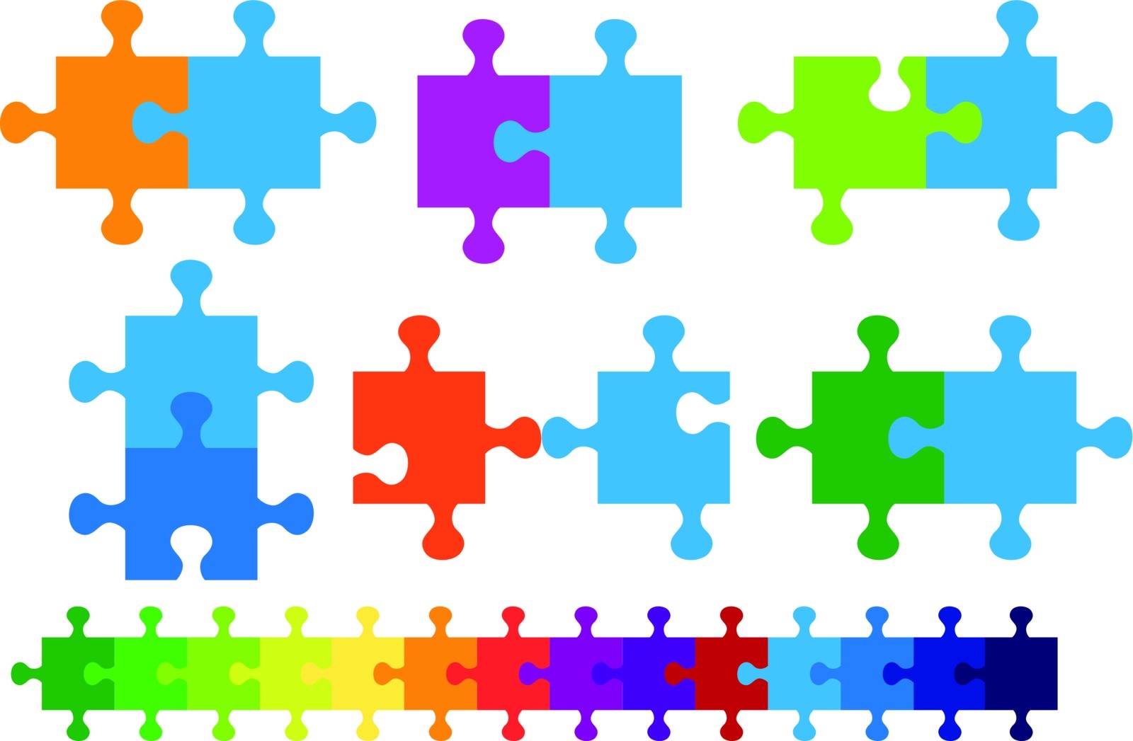 set of jigsaw puzzle, vector design elements