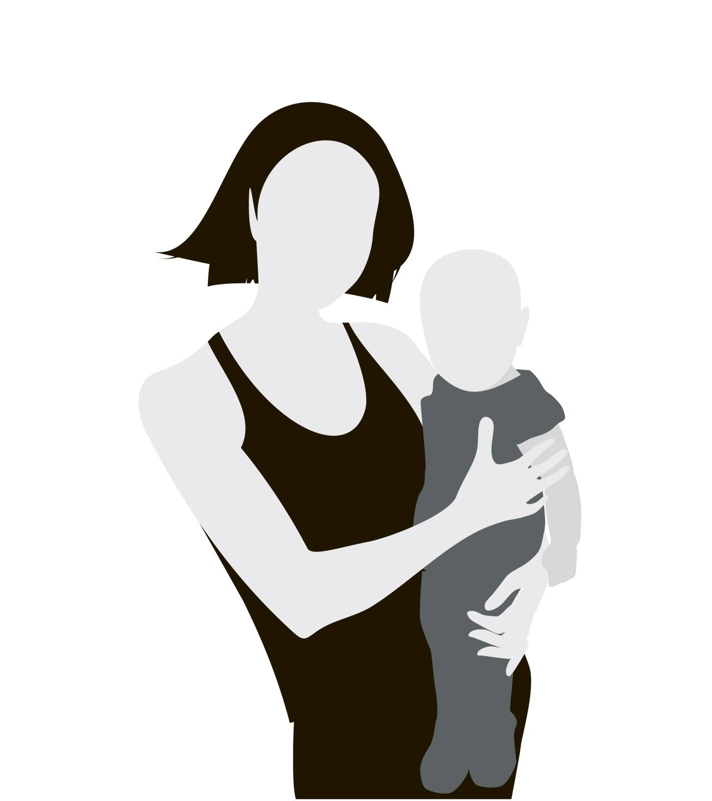 Woman with child silhouette. Vector illustration (eps 8)