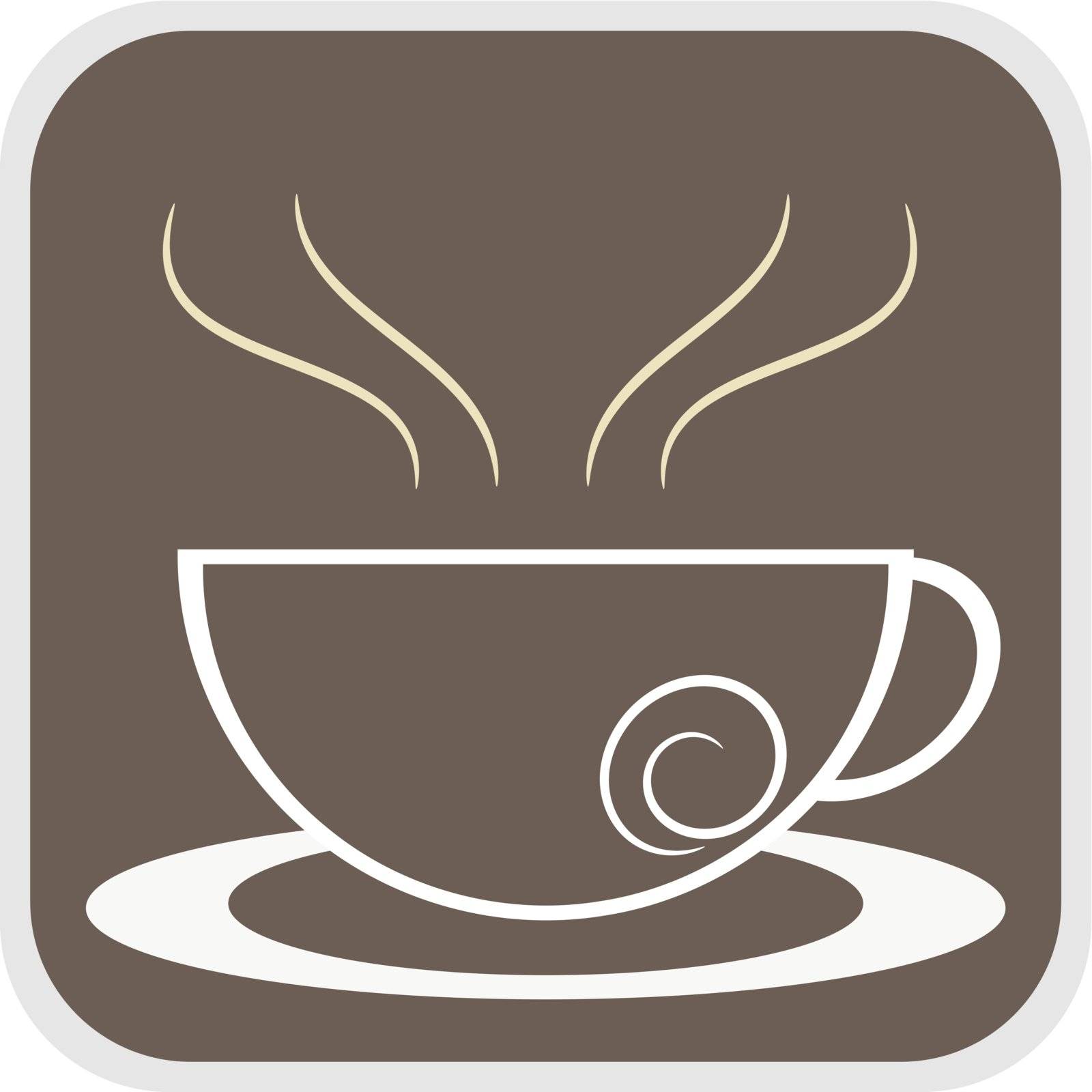 Coffee symbol sign in the brown background illustration