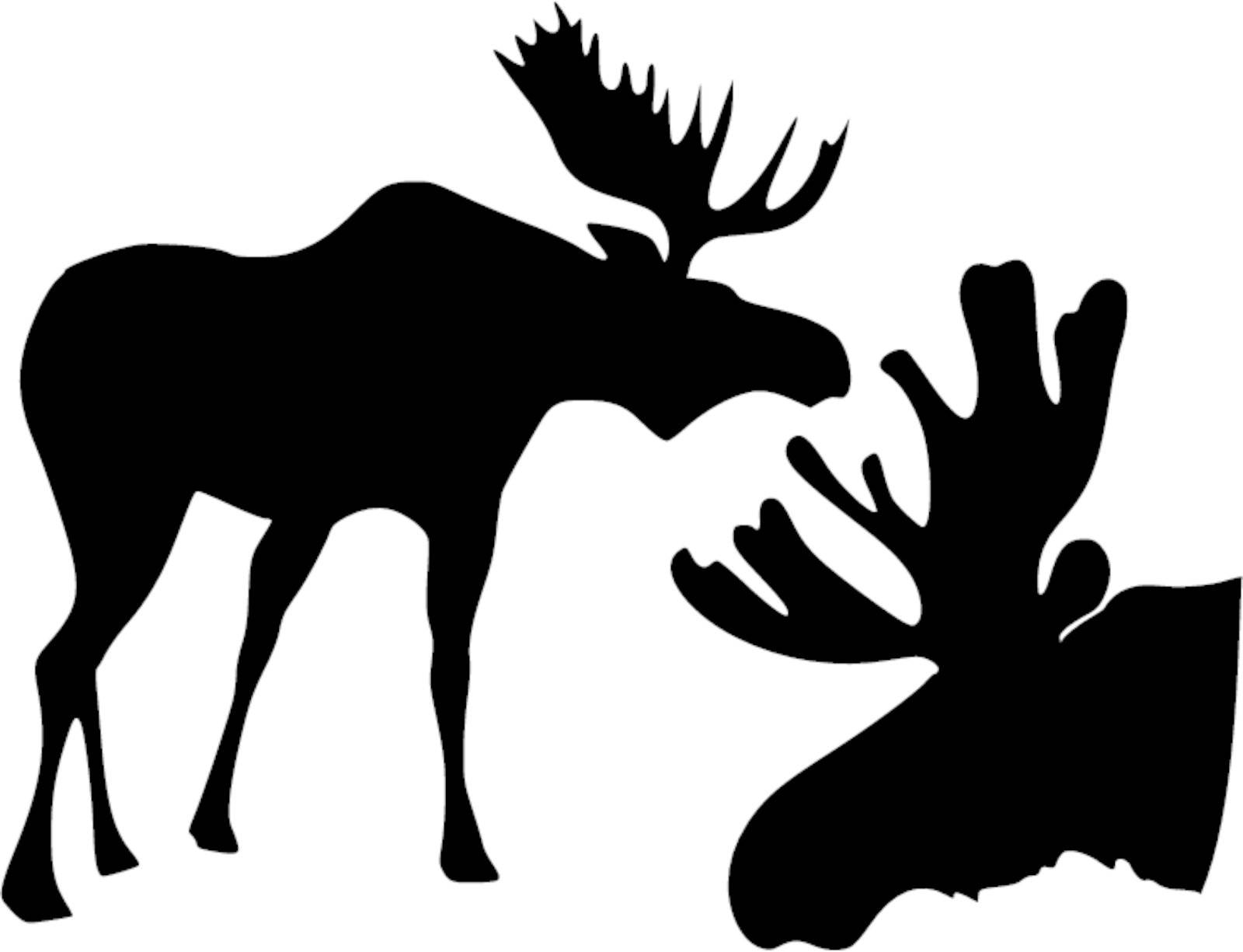set of the silhouettes of the moose