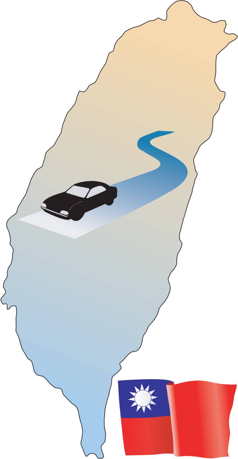 symbolic illustration of road with map