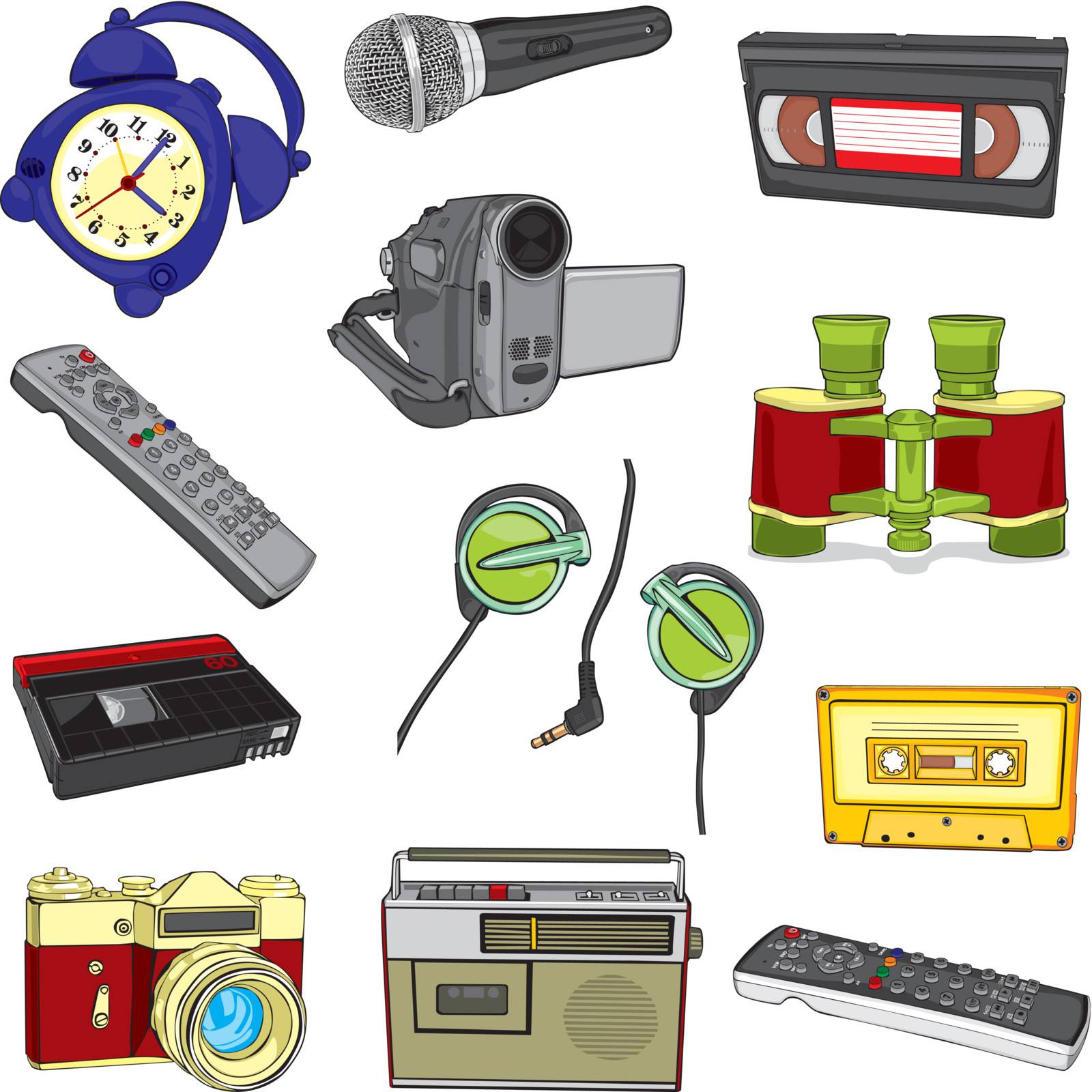 isolated entertainment items by pilgrimartworks