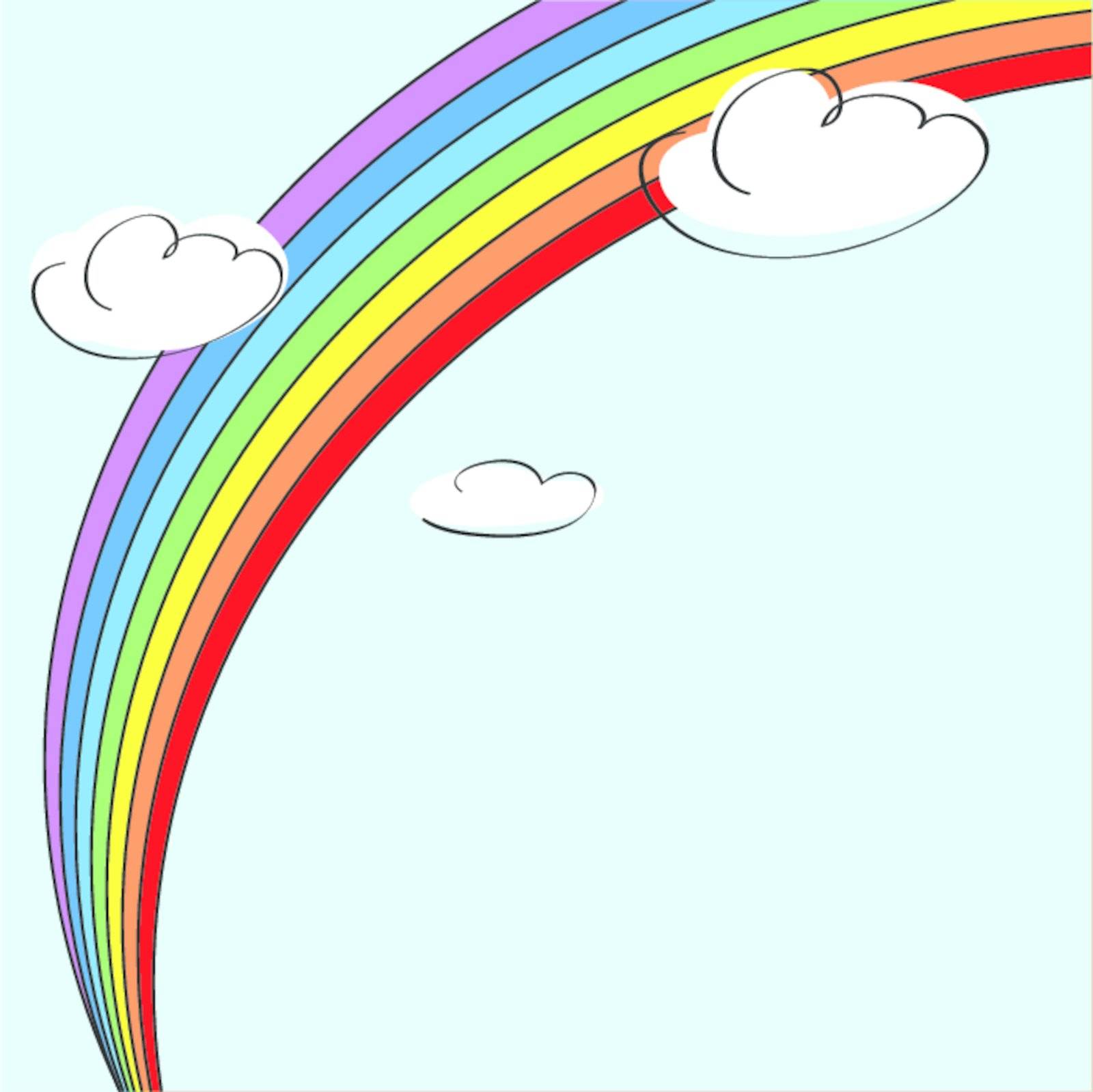 Rainbow and clouds background illustration