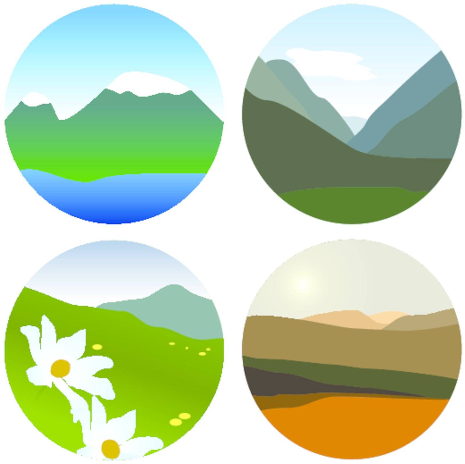 Set of small mauntains vector picture