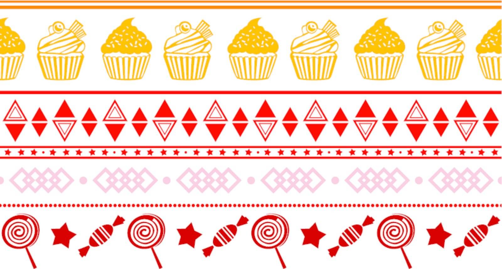 seamless confectionery colorful border with abstract elements