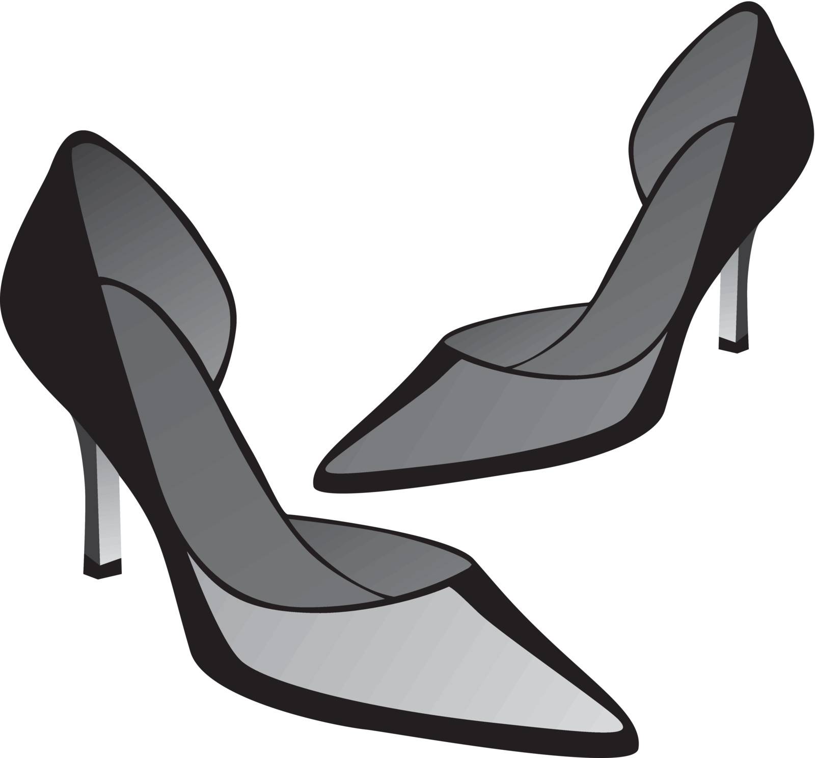 fully editable vector illustration of high heel pair of shoes