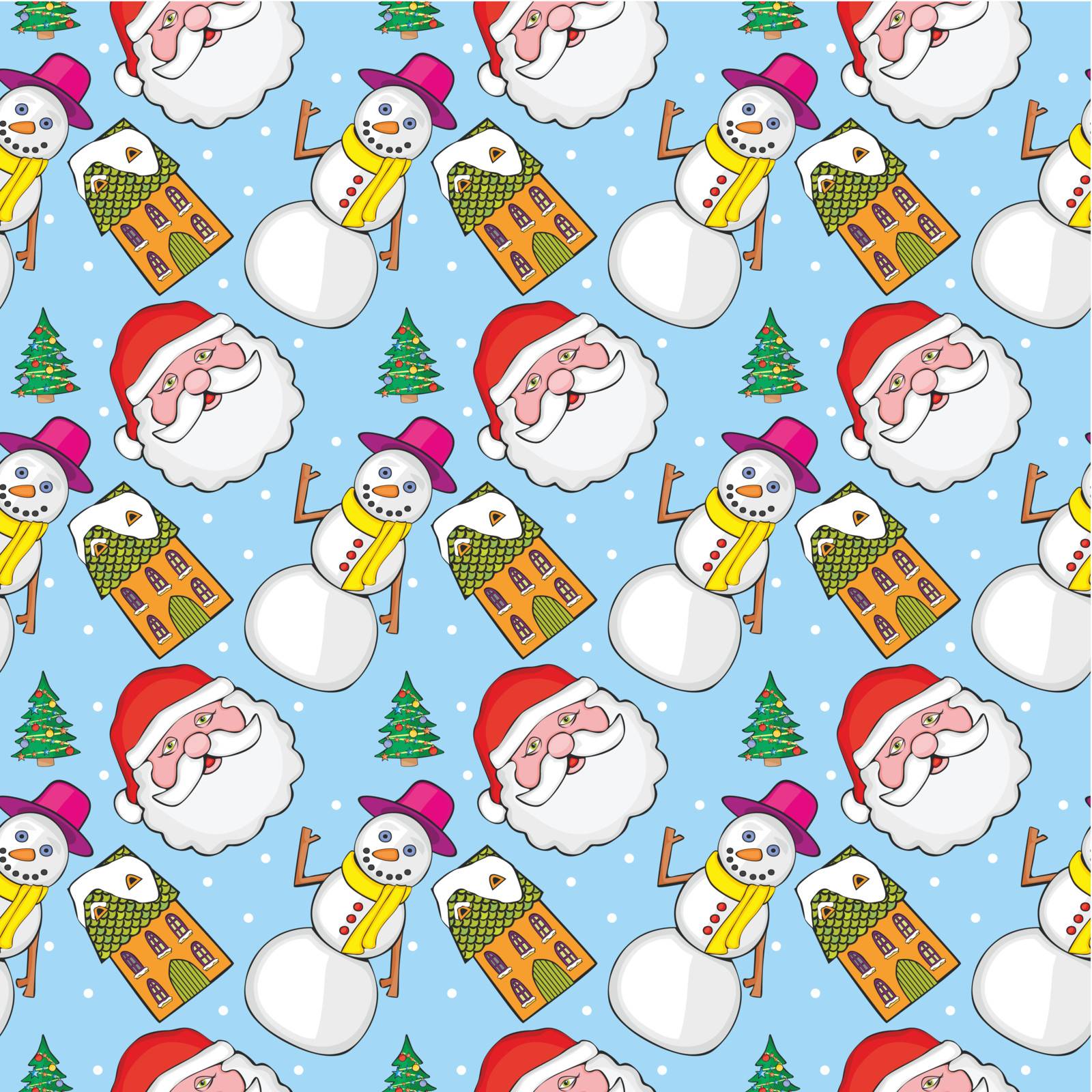 fully editable vector illustration seamless pattern with christmas items