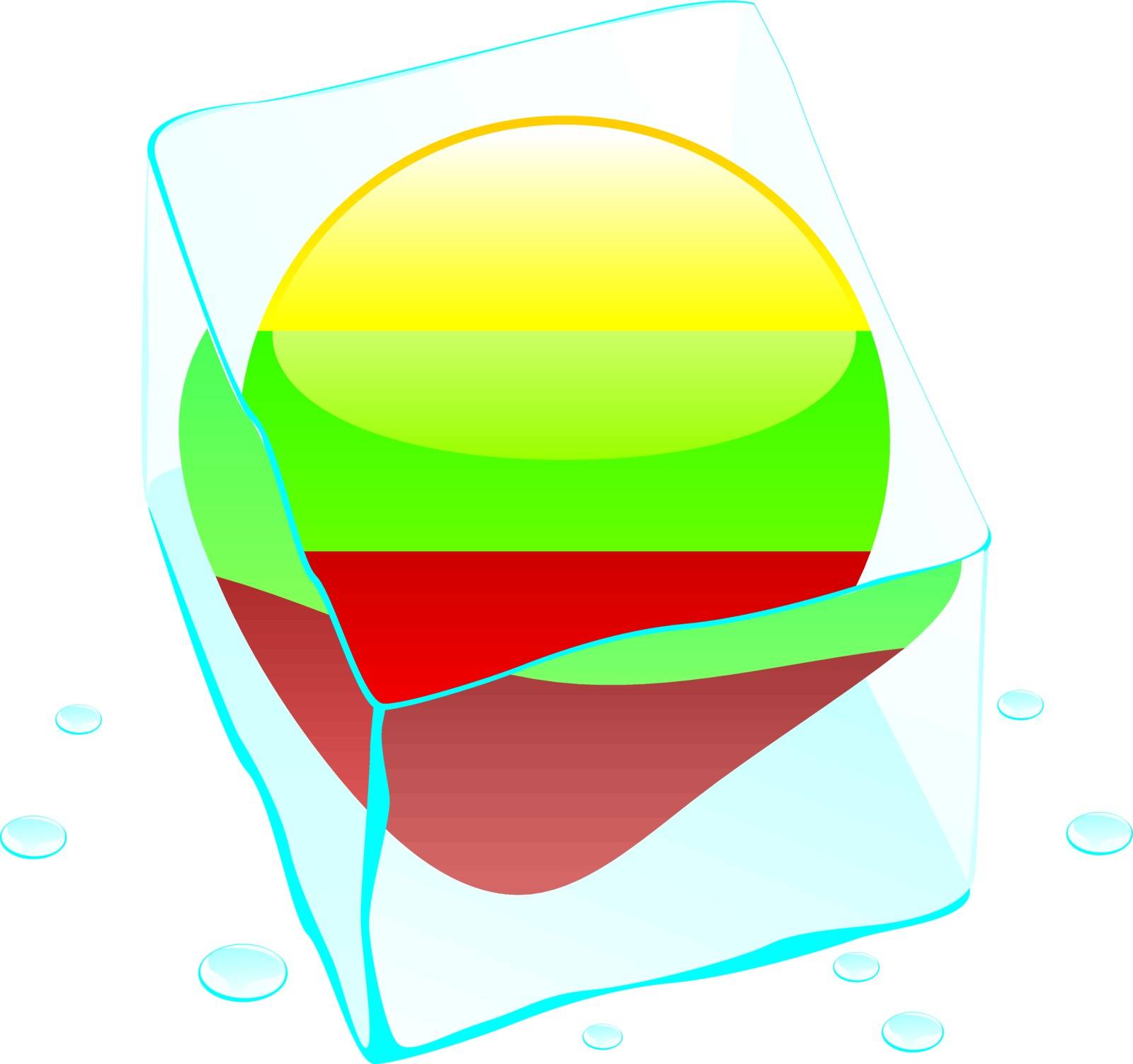 fully editable vector illustration of lithuania button flag frozen in ice cube