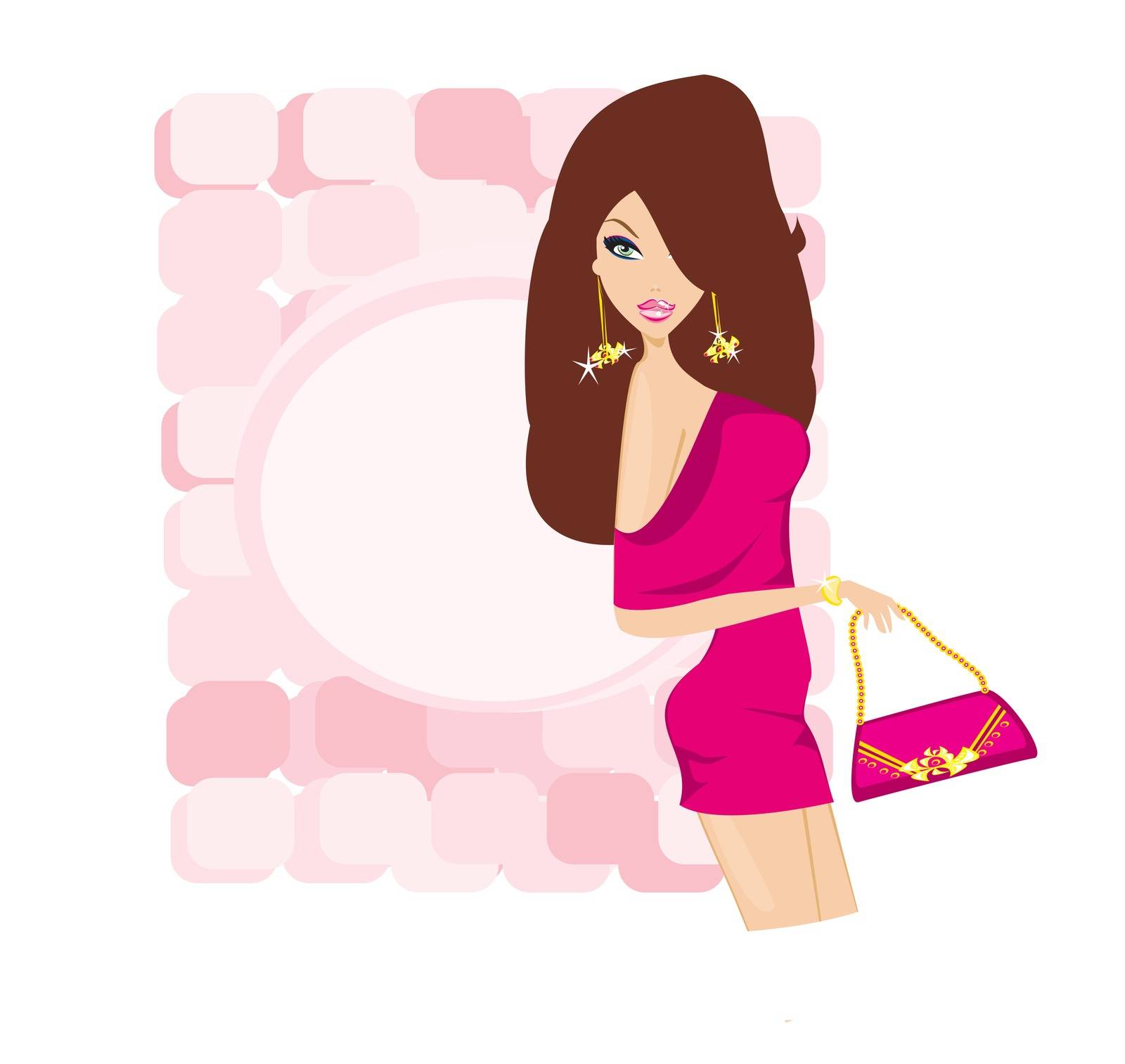 glamour girl with shopping bag