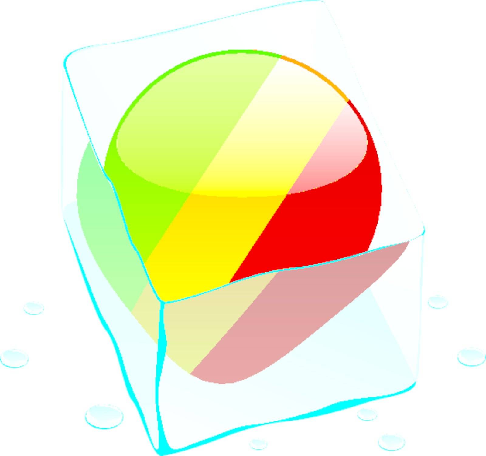 fully editable vector illustration of congo button flag frozen in ice cube
