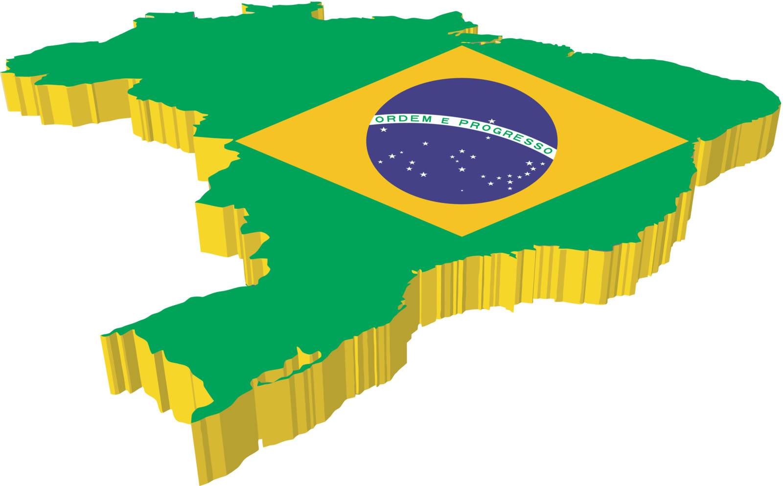 vectors 3D map of Brazil  by Larser