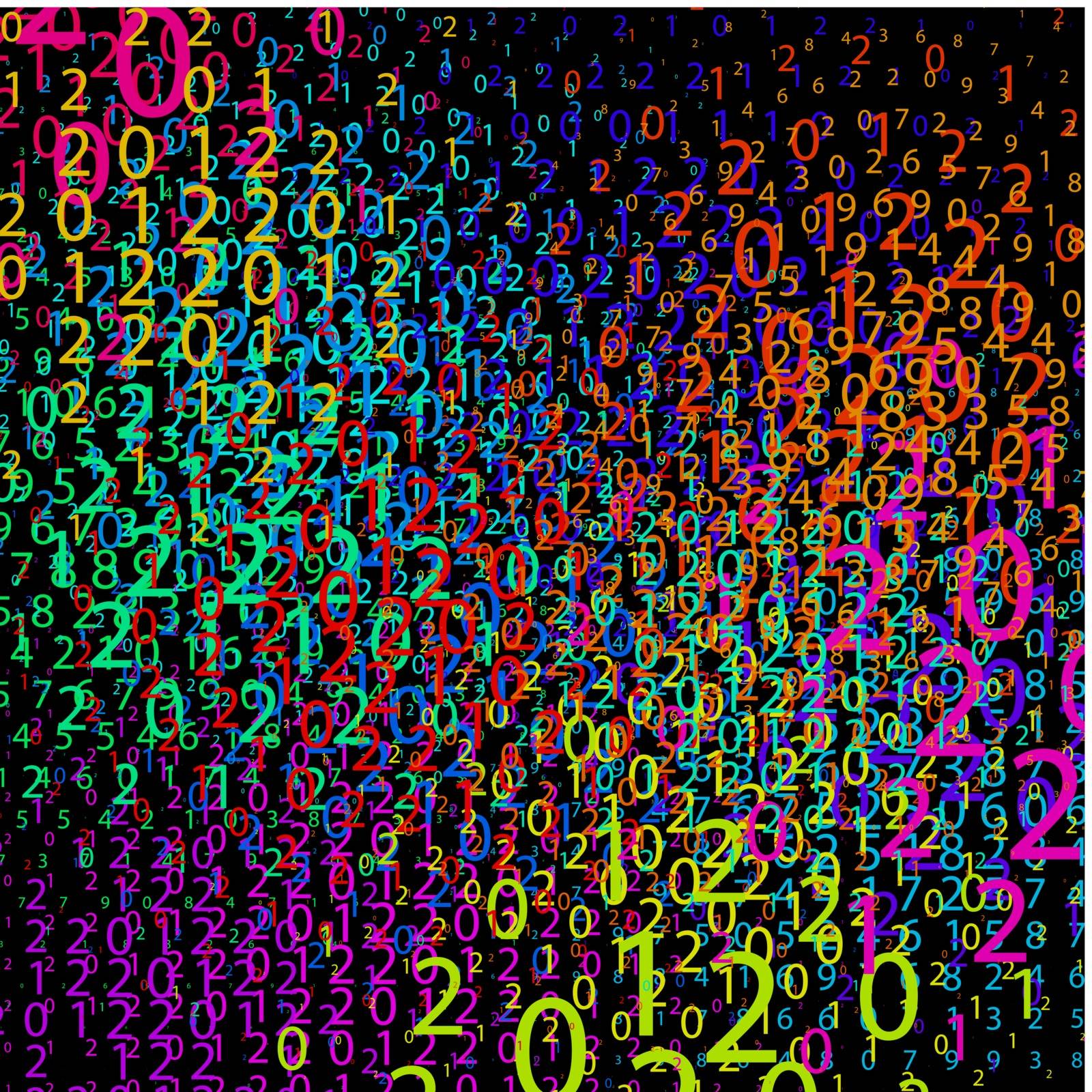 abstract colorful composition of numbers, vector eps8