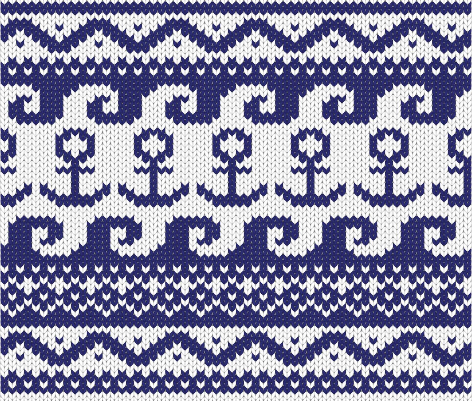 Seamless knitted marine pattern . EPS 8 vector illustration.