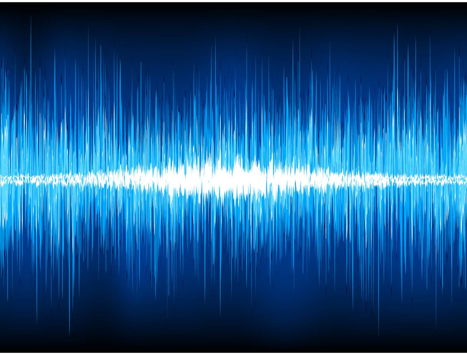 Sound waves oscillating on black background. EPS 8 vector file included