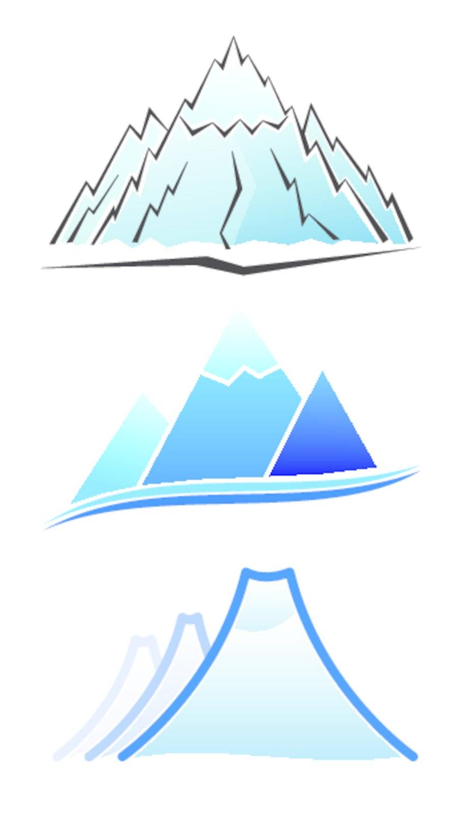 Set of mountain icons