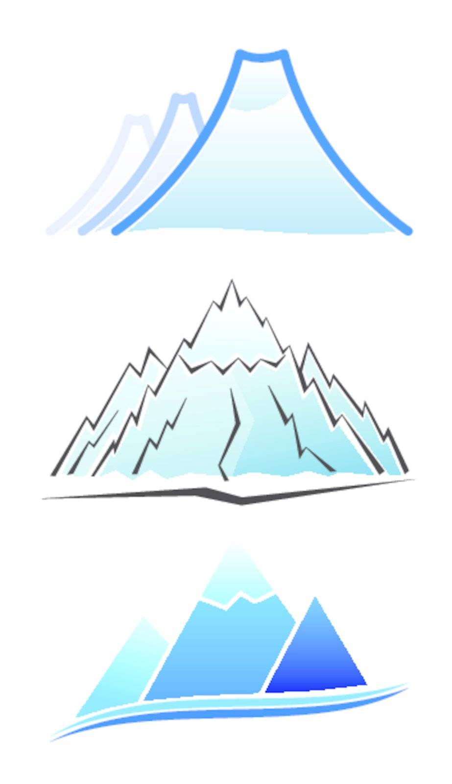 Set of mountain icons