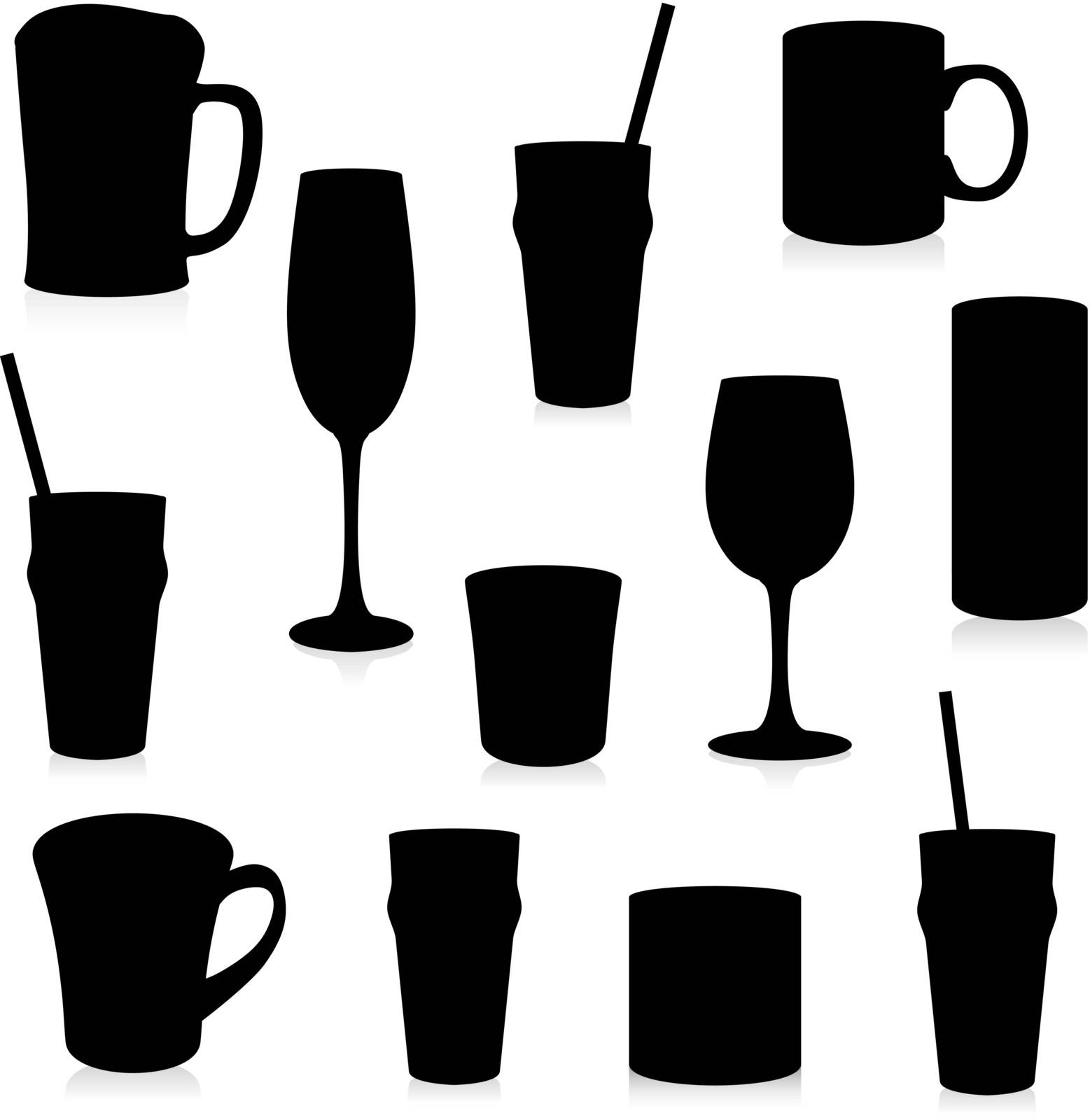 fully ditable vector illustration of isolated glasses