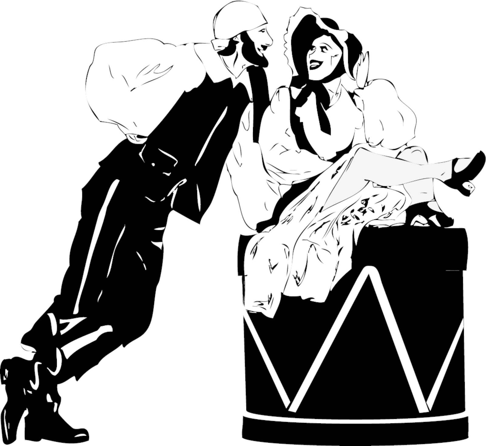 man with a beard and the lady on the drum