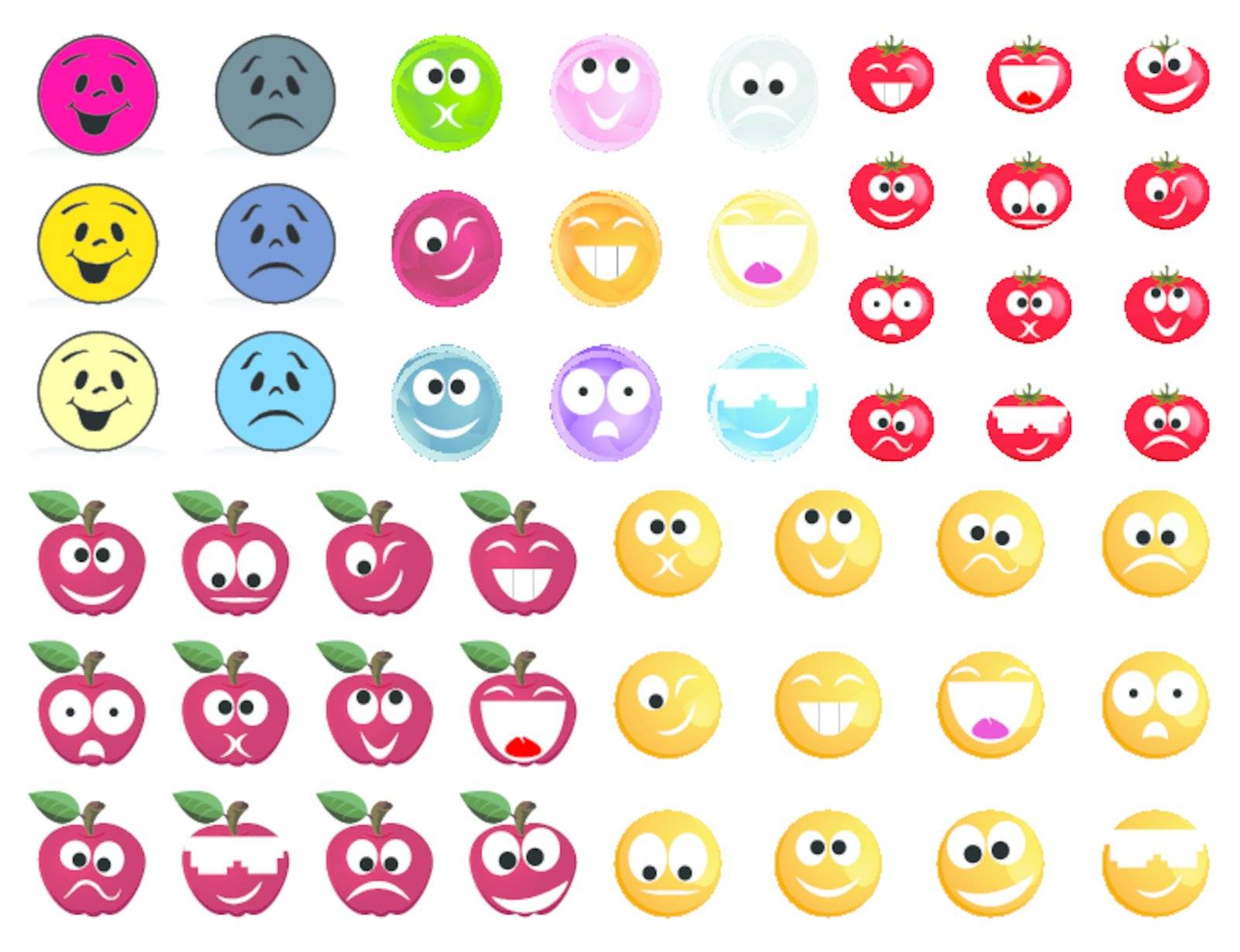 Collection of smiles of different kinds. A vector illustration