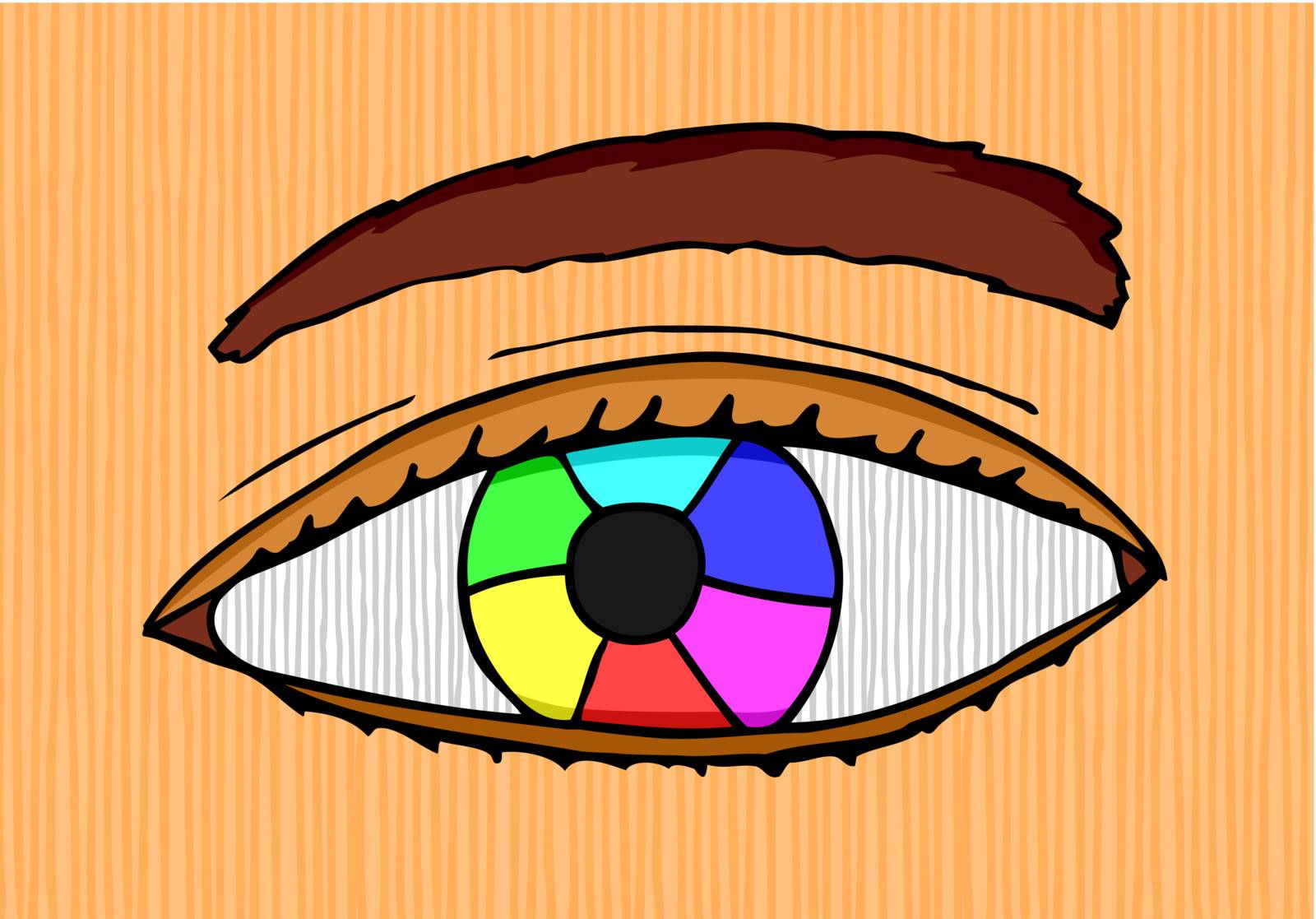 Colorful designer eye by curvabezier