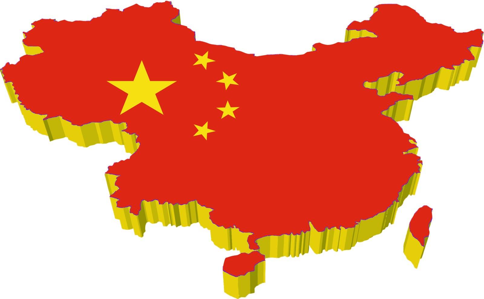 vectors 3D map of China 